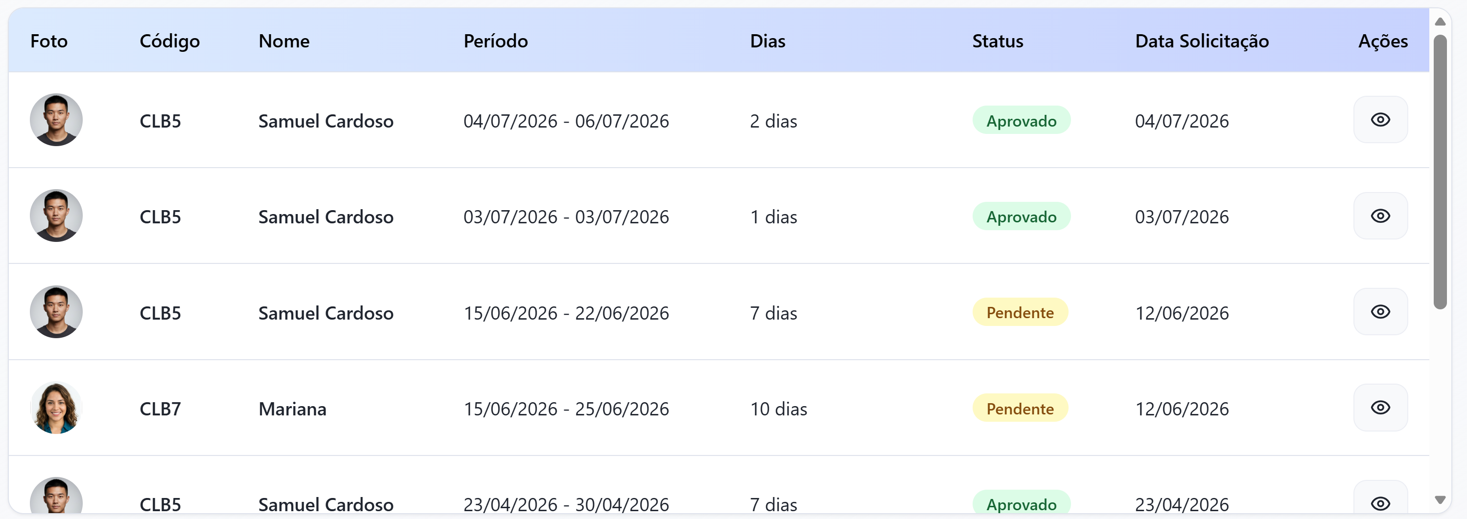 Gestão de Férias